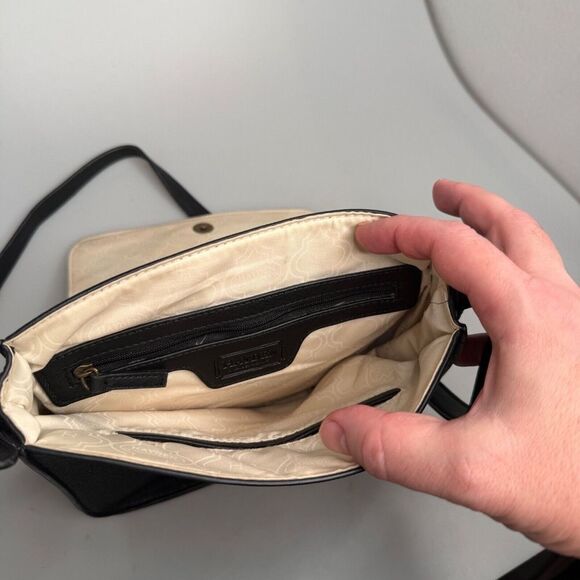 Hayden Harnett Crossbody Black Strap brass Hardware Shoulder Bag HH13764 - Picture 5 of 11